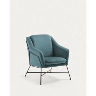 Poltrona Brida veludo turquesa